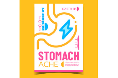 Stomach Ache Creative Advertising Poster Vector