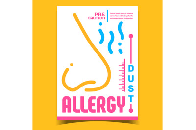 Dust Allergy Creative Advertising Banner Vector