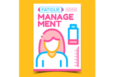 Fatigue Management Creative Promo Poster Vector