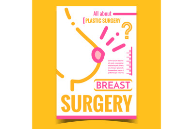 Breast Surgery Creative Advertising Banner Vector