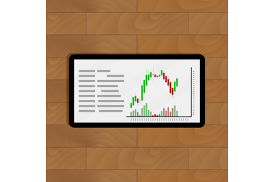 Chart and graph on tablet