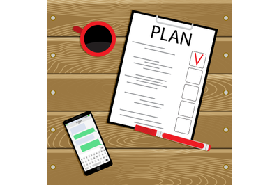 Business plan top view vector