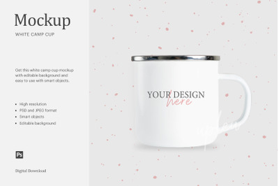 White Camp Cup Mockup, Sublimation Camp Cup Mockup, Camp Mug Mockup