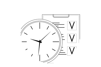 Plan time and work line art icon