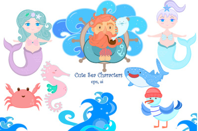 Cute Sea Characters