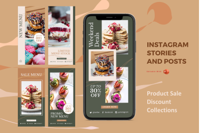 New sale collections instagram stories and posts powerpoint template