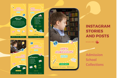 Back to school instagram stories and posts powerpoint template