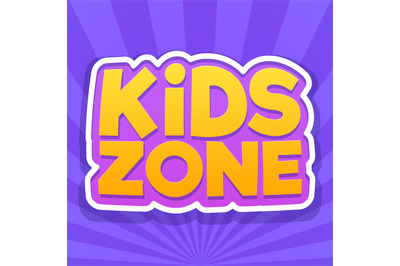 Kids zone. Colorful playroom, playing park or game area logo. Playgrou