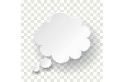 Thought text bubble symbol. Blank empty speech balloon. Dream cloud te