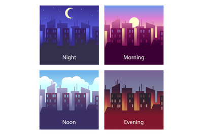 Different times of day. Night and morning, noon and evening. 4 times v