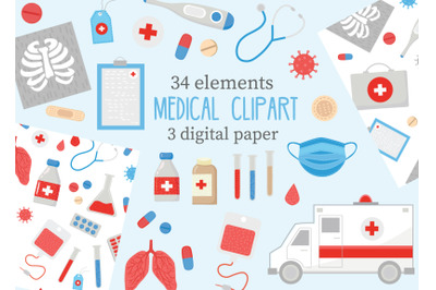 Medical Cliparts vector pack. Doctor vector set