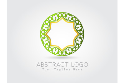 Logo Abstract Gold Gradation Green Color