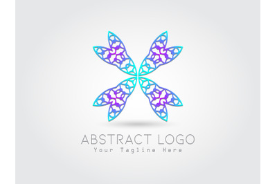 Logo Abstract Gradation Blue Purlpe Color