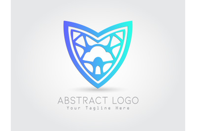 Logo Abstract Gradation Blue Color Design