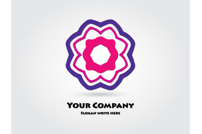 Logo Abstract Purlpe Pink Color Design