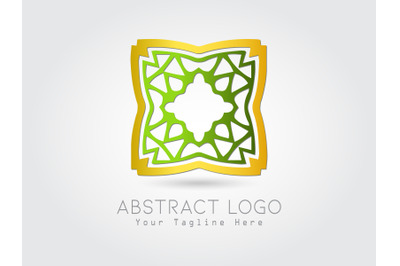 Logo Abstract Gold Gradation Green Color