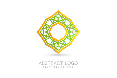 Logo Abstract Gold Combination Gradation Green