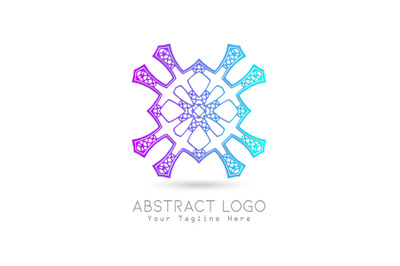 Logo Abstract Gradation Blue Purple Color Design