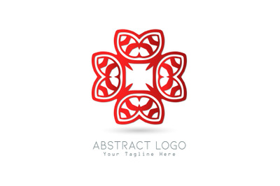 Logo Abstract Gradation Red Color Design