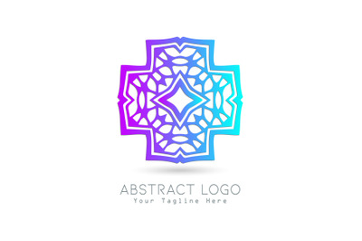 Logo Abstract Gradation Purple Blue Color Design