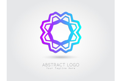 Logo Abstract Gradation Blue Purple Color