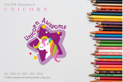 Unicorn Awesome&2C; Vector EPS 10