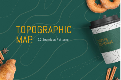 Seamless Pattern  Topographic Map