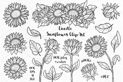 Doodle Sunflower Clipart
