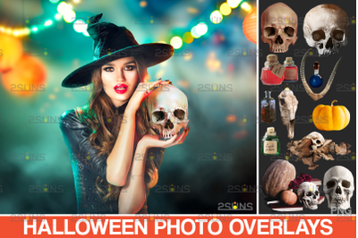 Halloween overlay &amp;amp; Pumpkin clipart&2C; Photoshop overlay