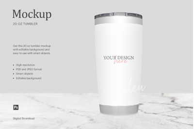 Tumbler 20oz Mockup&2C; Sublimation Mockup Tumbler