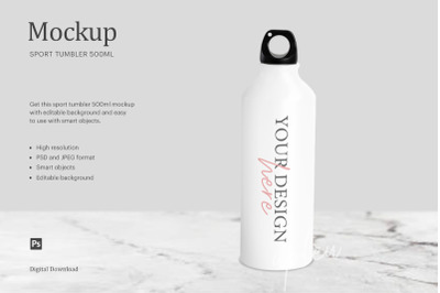 500mL Tumbler Sports Mockup&2C; Sublimation Mockup Tumbler