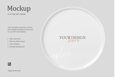 Melamine Platter Mockup&2C; Sublimatin Melamine Plates Mockup