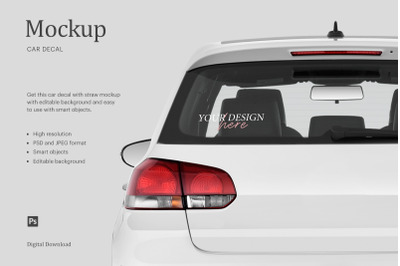 Car Decal Styled Mockup&2C; Car Decal Rear Car Window