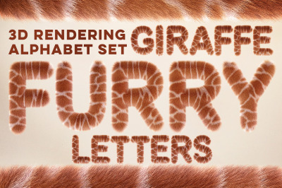 3D Giraffe Furry Letters Pack