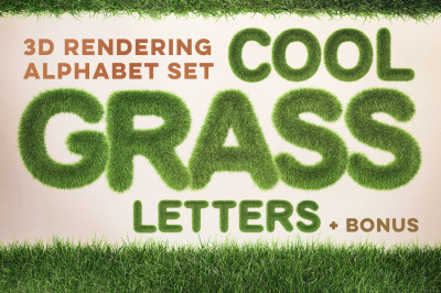 3D Grass Letters Pack