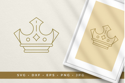 Royal king crown line art graphic style