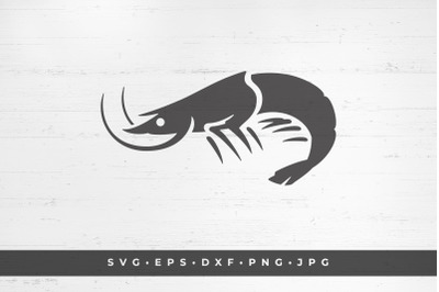 Shrimp seafood silhouette vector illustration