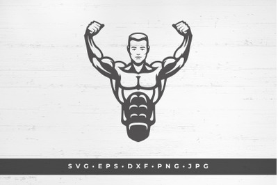 Bodybuilder man silhouette vector illustration