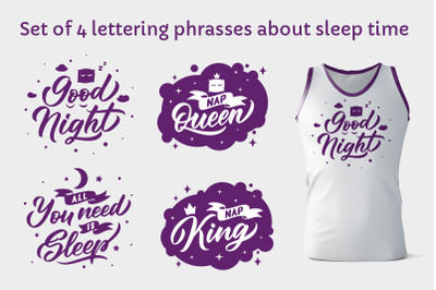 Sleep time lettering phrases