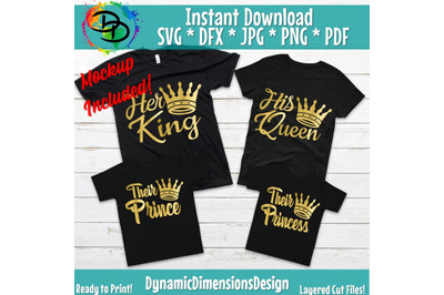 His Queen her King svg, King and Queen svg, Prince svg, Princess, Husb