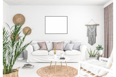 Interior scene artwork background frame mockup