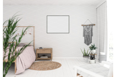 Interior scene artwork background frame mockup