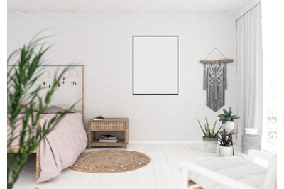 Interior scene artwork background frame mockup