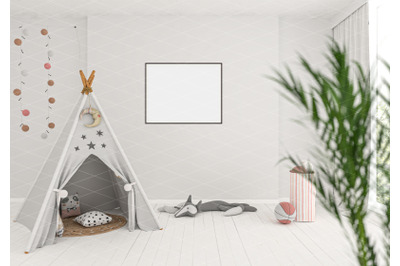 Interior scene artwork background frame mockup