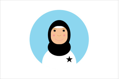Icon Character Female with Hijab Blue