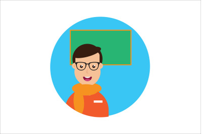 Icon Character Teacher Orange Male