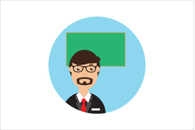 Icon Character Teacher with Red Tie Male