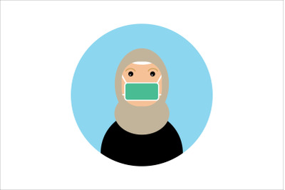 Icon Character Hijab Women Wear Masks