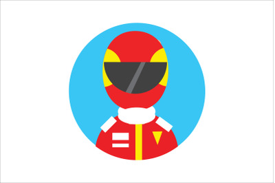 Icon Character Racer with Helmet Red