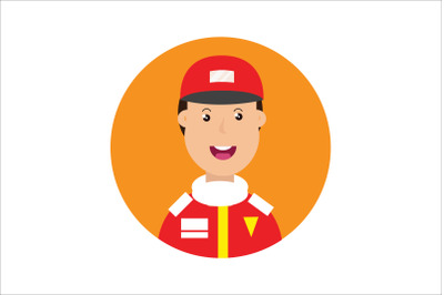 Icon Character Racer with Red Hat